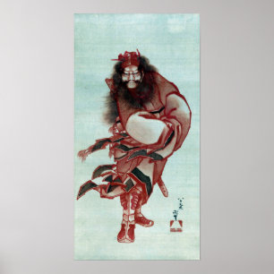 Póster Katsushika Hokusai Red Shōki, el Demon Queller