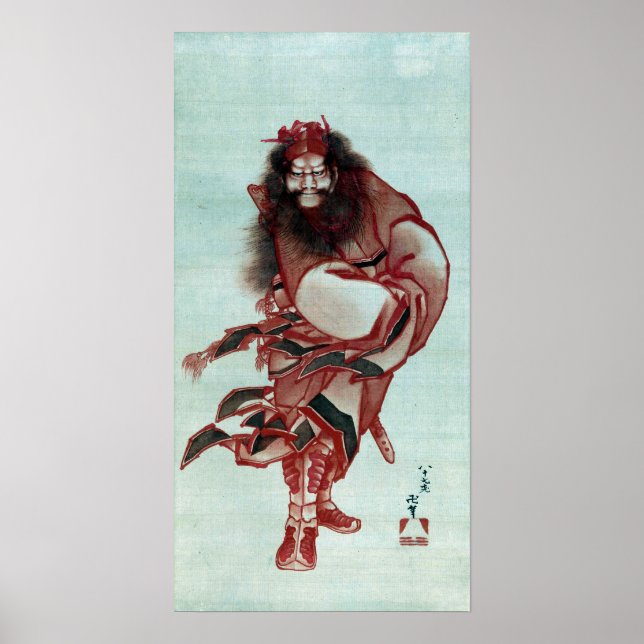 Póster Katsushika Hokusai Red Shōki, el Demon Queller (Frente)