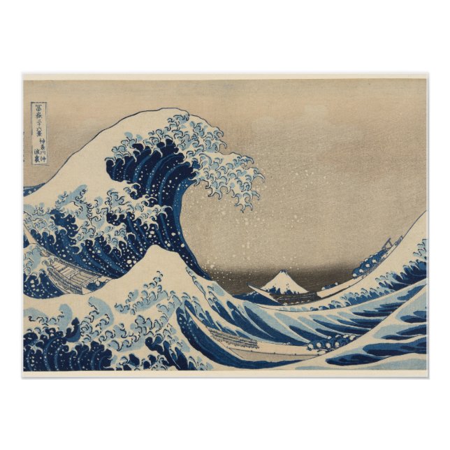 Póster Katsushika Hokusai,Under the Wave off Kanagawa  (Anverso)