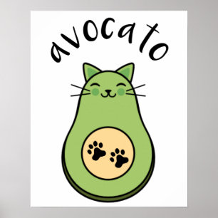 Póster Katze als Avocado avocato
