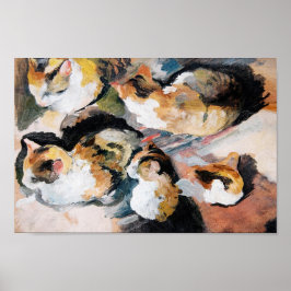 Póster Katzenstudien de August Macke (Estudio de un gato)