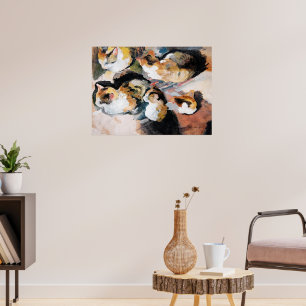 Póster Katzenstudien (Estudio de un gato) 1909