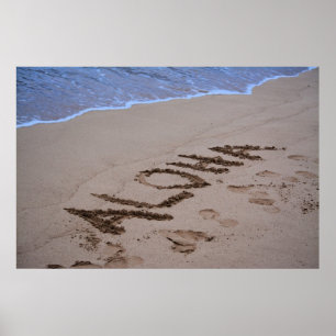 Póster Kauai Hawaii Ocean Beach Aloha