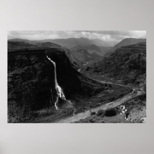 Póster Kauai, Hawaii - Vista del Valle de Hanapepe