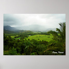 Póster Kauai, paisaje de Hawai