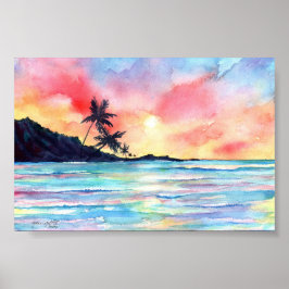 Póster Kauai Sunset