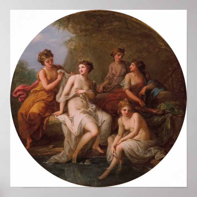 Póster Kauffman - Diana y sus ninfas bañándose (Frente)