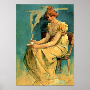 Póster Kava Por Alphonse (Alfons) Mucha Poster
