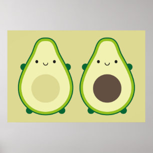 Póster Kawaii Aguacate