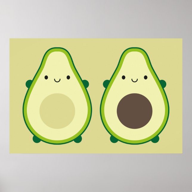 Póster Kawaii Aguacate (Frente)