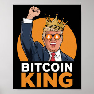 Póster Kawaii Bitcoin Rey Trump Cripto Tomas Bitcoin Ev