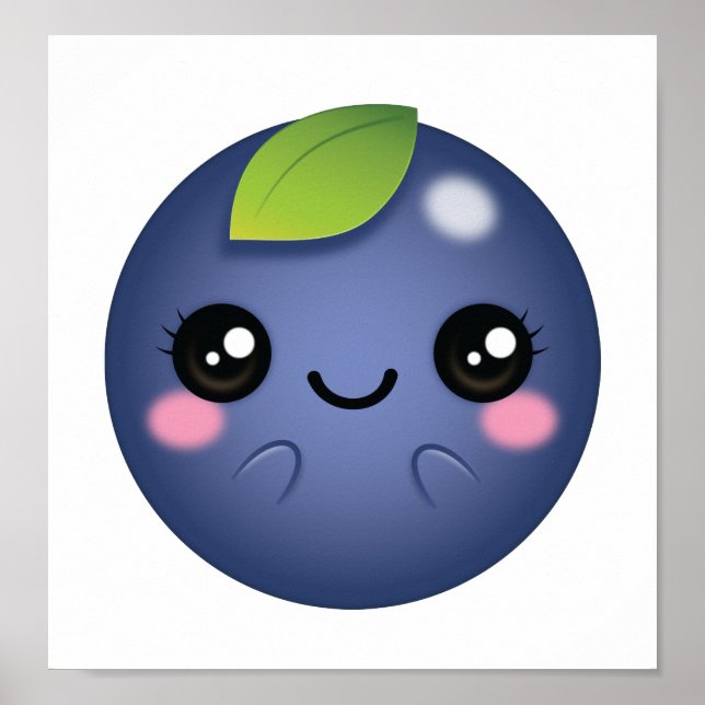 Póster Kawaii Blueberry (Frente)