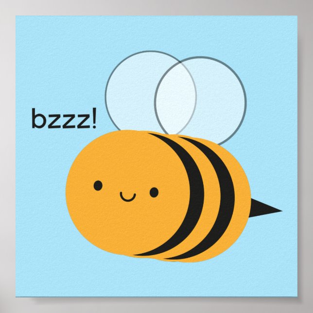 Póster Kawaii Buzzy Bumble Bee (Frente)