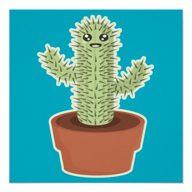 Póster Kawaii Cactus (Anverso)