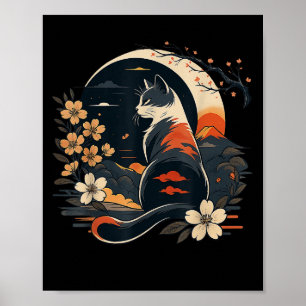 Póster Kawaii Cat Anime Japoneses Funny Art Hombres Mujer