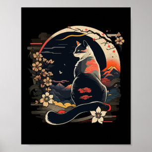 Póster Kawaii Cat Anime Retro Japonés Hombres Mujeres Niñ