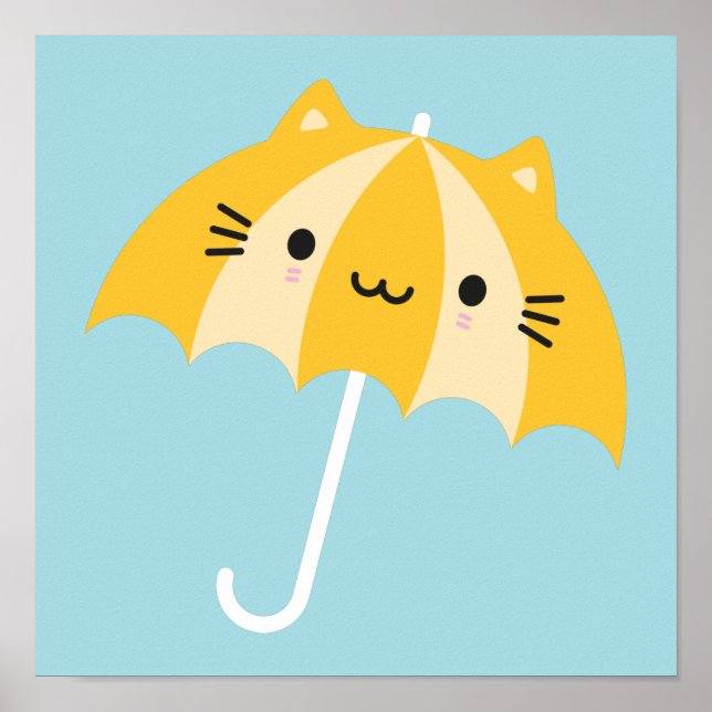 Póster Kawaii Cat Umbrella (Frente)