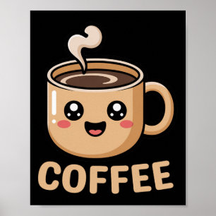 Póster Kawaii Coffee Creamer Cup Cute Halloween Costume R