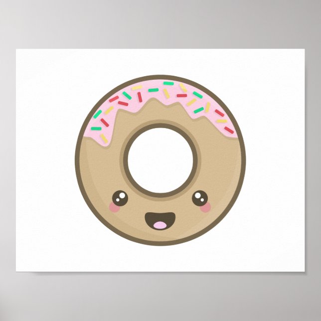 Póster Kawaii donut (Frente)