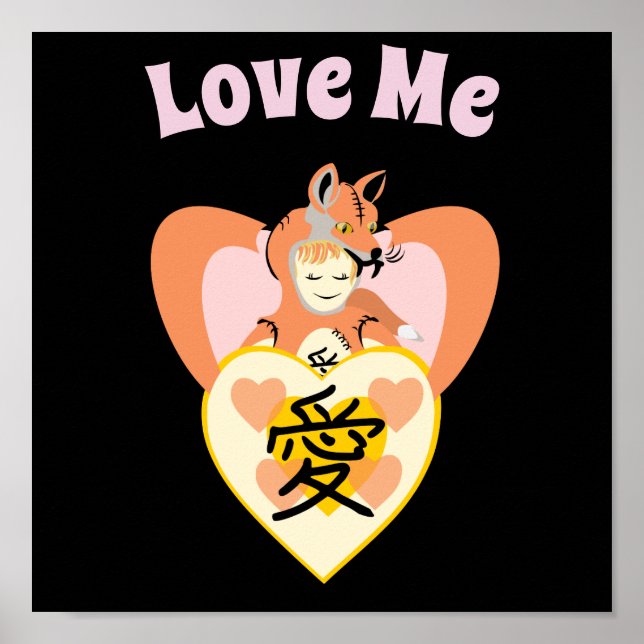 Póster Kawaii Foxy Cosplay Love Heart (Frente)