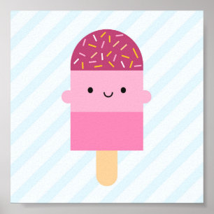 Póster Kawaii Ice Lolly / Popsicle