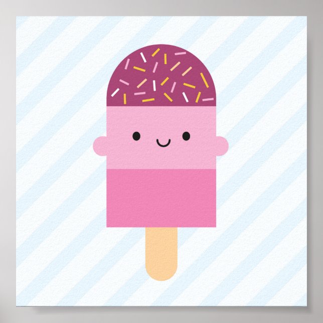 Póster Kawaii Ice Lolly / Popsicle (Frente)