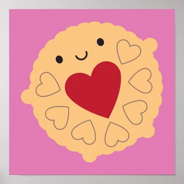 Póster Kawaii Jammie Dodger Biscuit (Frente)