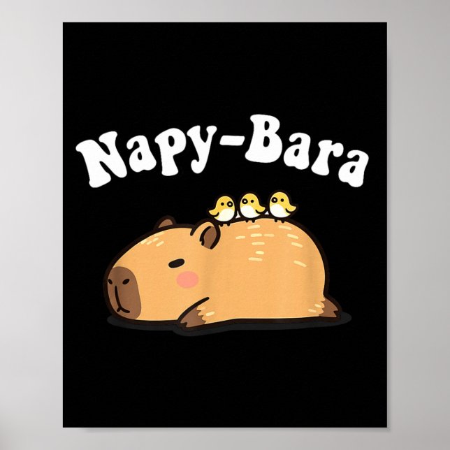 Póster Kawaii Kids Sleep Napy Bara Boys Girls Capybara Pa (Frente)