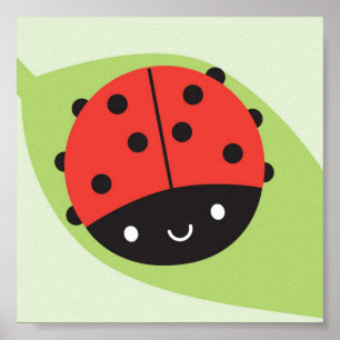 Póster Kawaii Ladybug