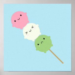 Póster Kawaii Mochi Dango