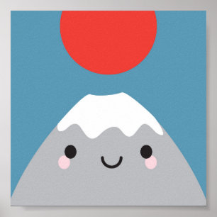 Póster Kawaii Mt Fuji San