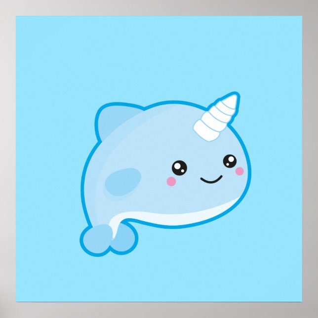 Póster Kawaii Narwhal (Frente)