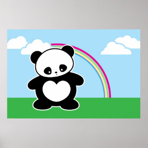 Póster Kawaii panda