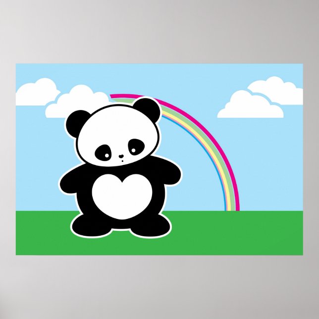 Póster Kawaii panda (Frente)