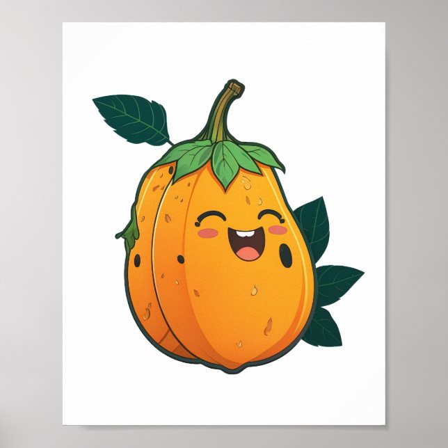 Póster Kawaii Papaya (Frente)