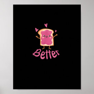 Póster Kawaii Pareja de Mantequilla de Maní y Jalea Mejor