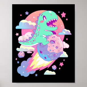 Póster Kawaii Pastel Gótico Cute Chibi Crepento En Un