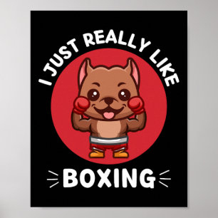 Póster Kawaii Pitbull Me Gusta Realmente Boxing Kawaii Ae
