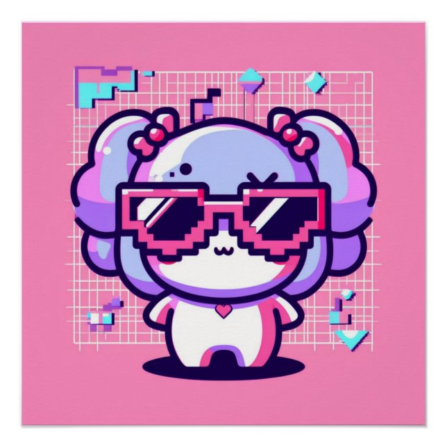Póster Kawaii Pixel Pal (Anverso)