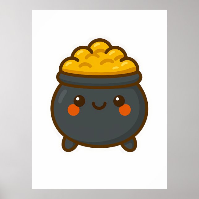Póster Kawaii Pot of Gold (Frente)