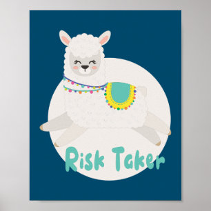 Póster Kawaii se llama blanca y alegre y arriesgada salta