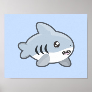 Póster Kawaii Shark