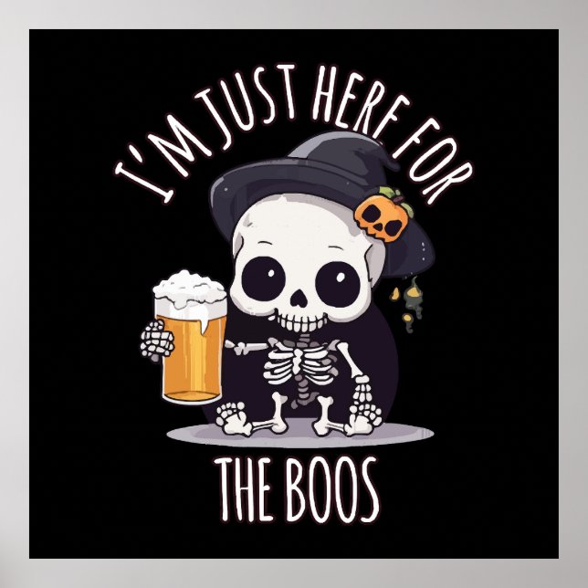 Póster Kawaii Skeleton Halloween Oktoberfest (Frente)