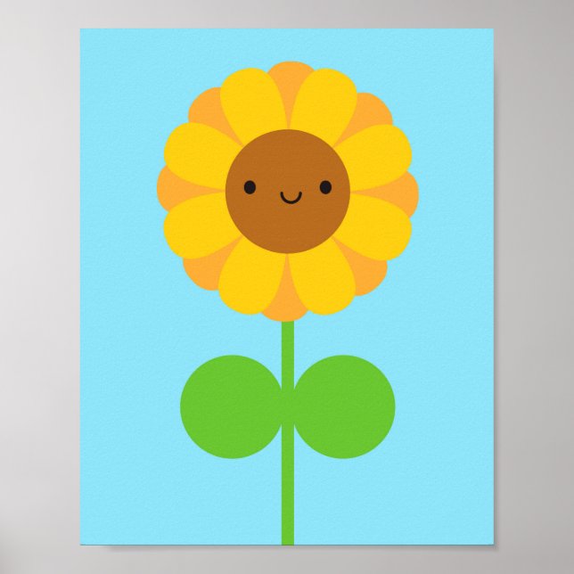 Póster Kawaii Sunflower (Frente)