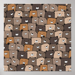 Póster Kawaii teddy Bears