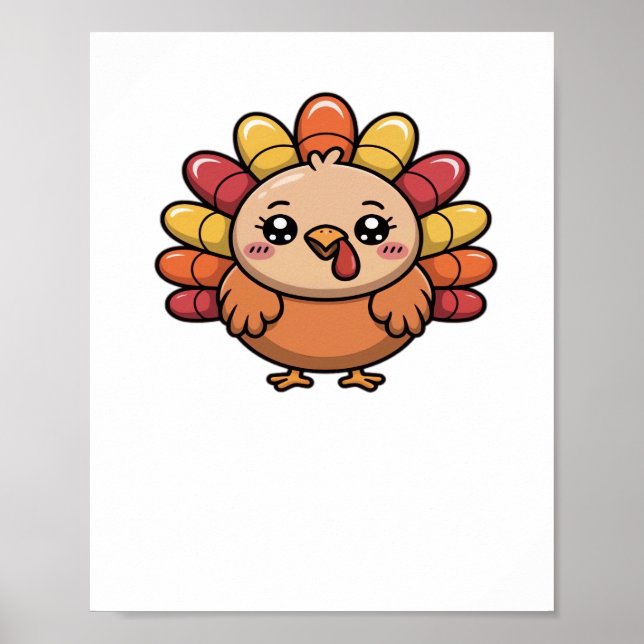 Póster kawaii thanksending turkey Classic T-Shirt_1 (Frente)