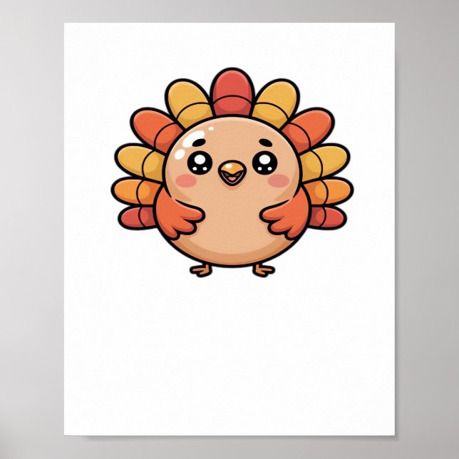 Póster kawaii thanksintert turkey Classic T-Shirt (Frente)