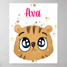 Póster kawaii tigre