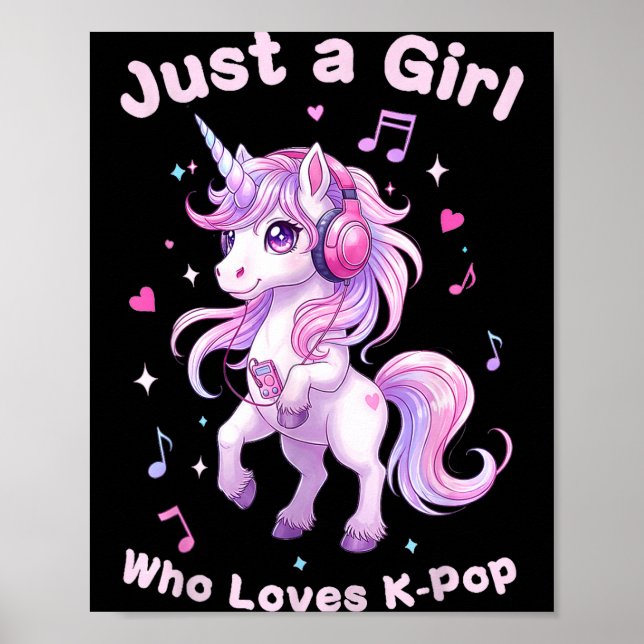 Póster Kawaii Unicorn K-p Lover For Girls Fans  (Frente)