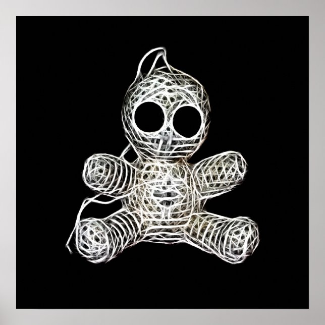 Póster Kawaii White Voodoo Doll Funny Magic Toy (Frente)